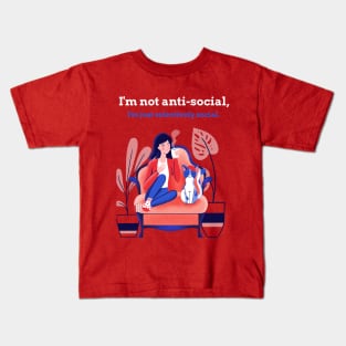 Introverts the selectively social Kids T-Shirt